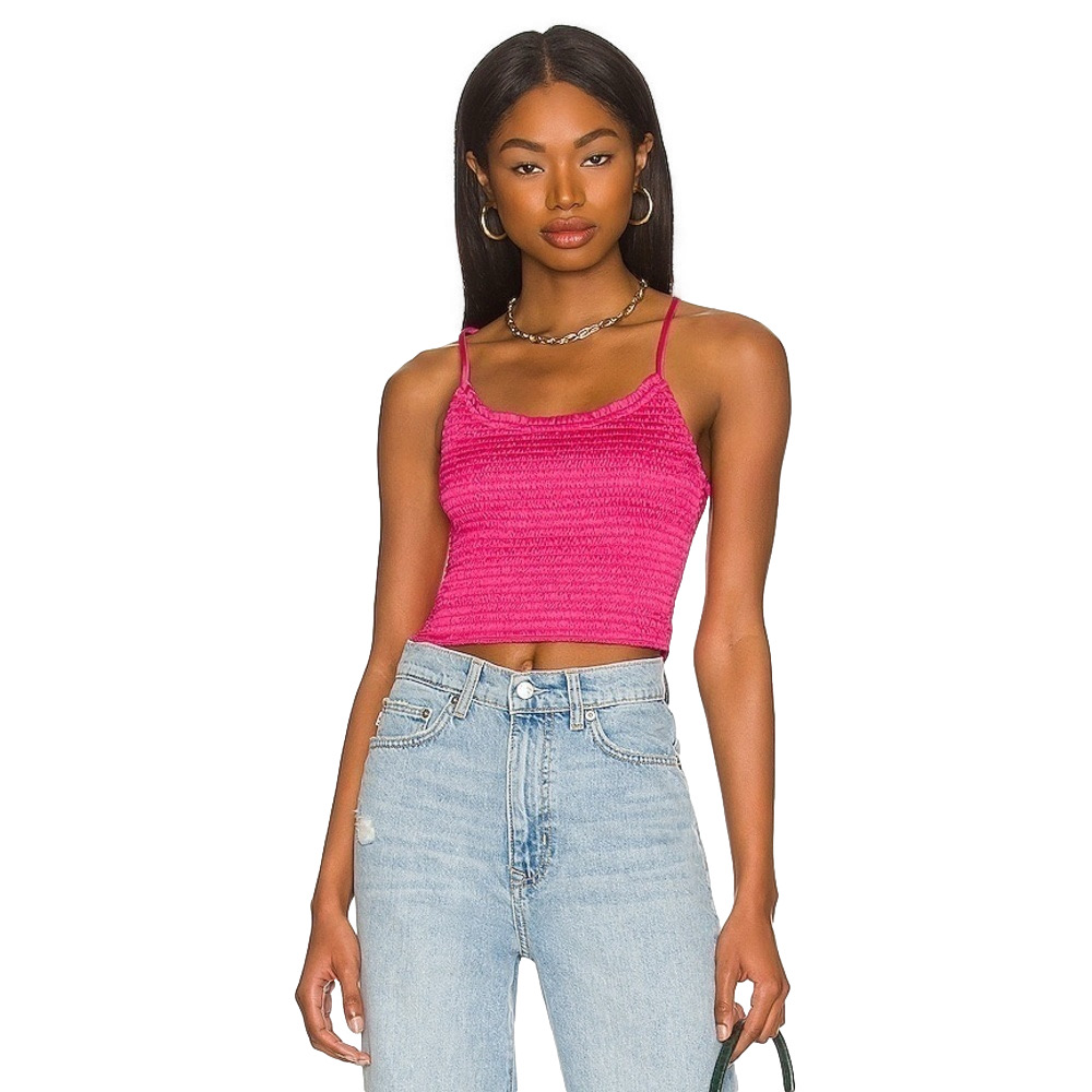 Intimately Free People New Small Right On Smocked Cami in Fuchsia Pink FLAW